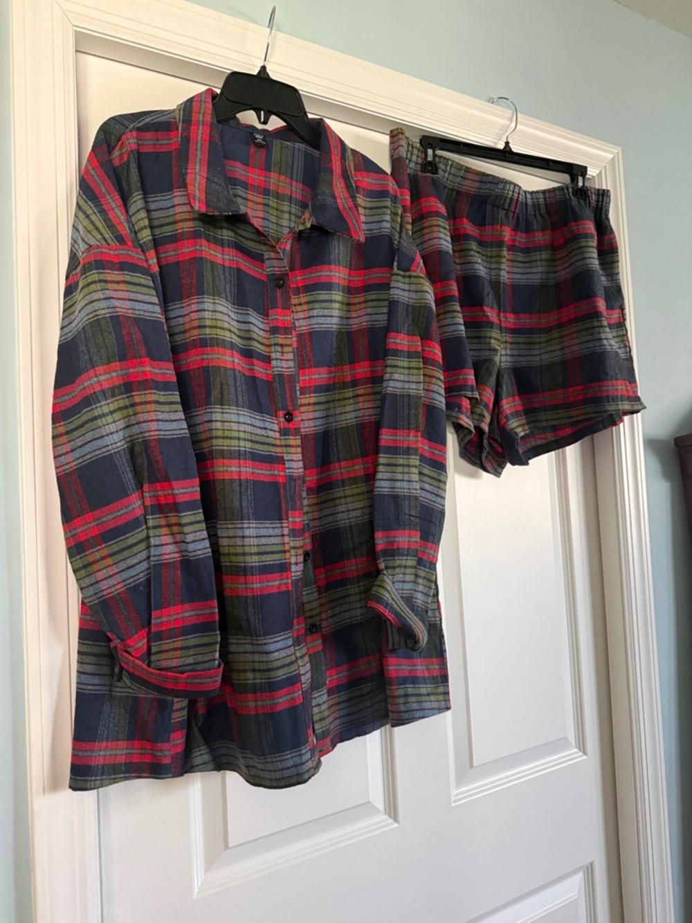 SHEIN Women’s Plaid Set in Navy, Red & Green